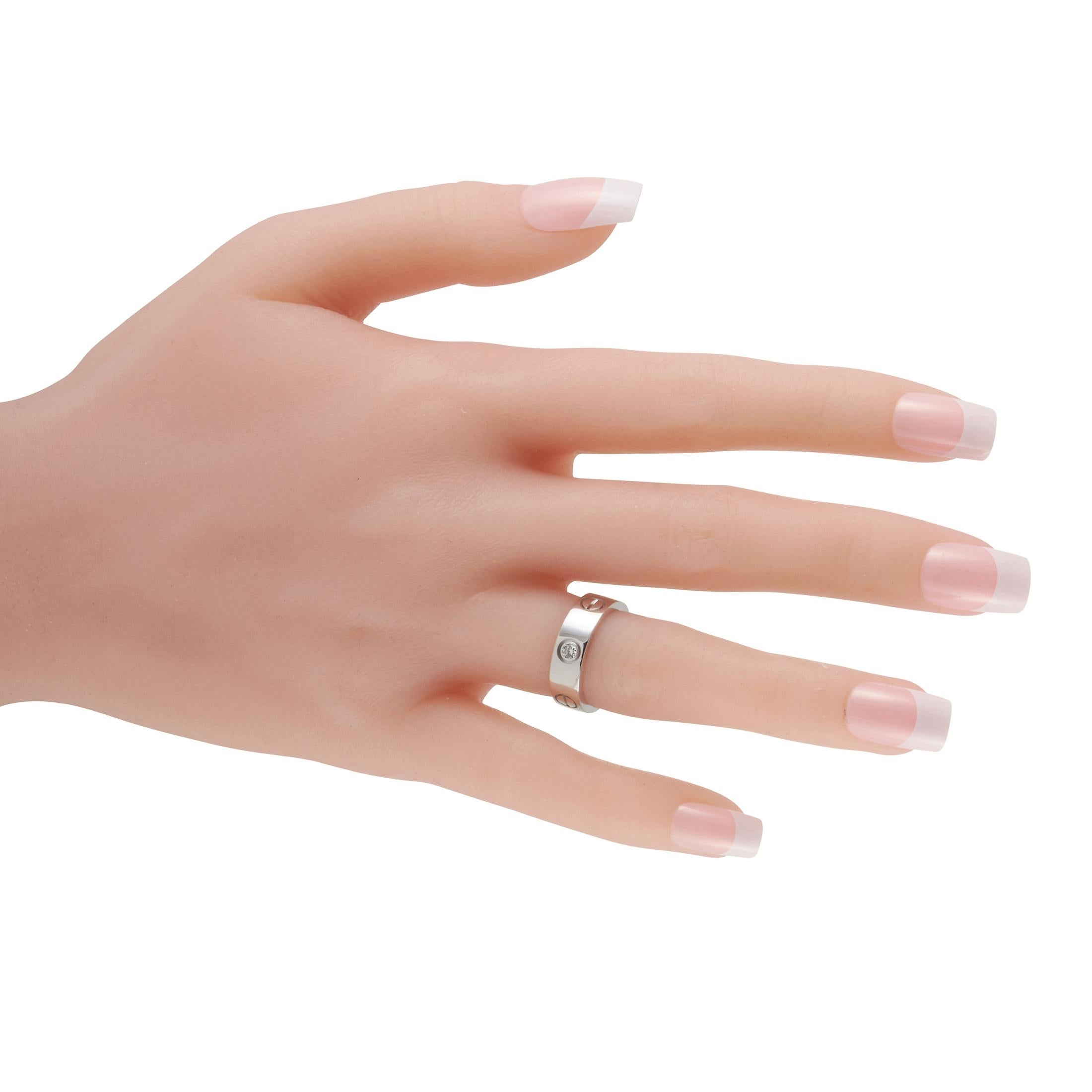 Cartier LOVE Ring aus 18 Karat Weißgold mit 3 Diamanten (Rundschliff)