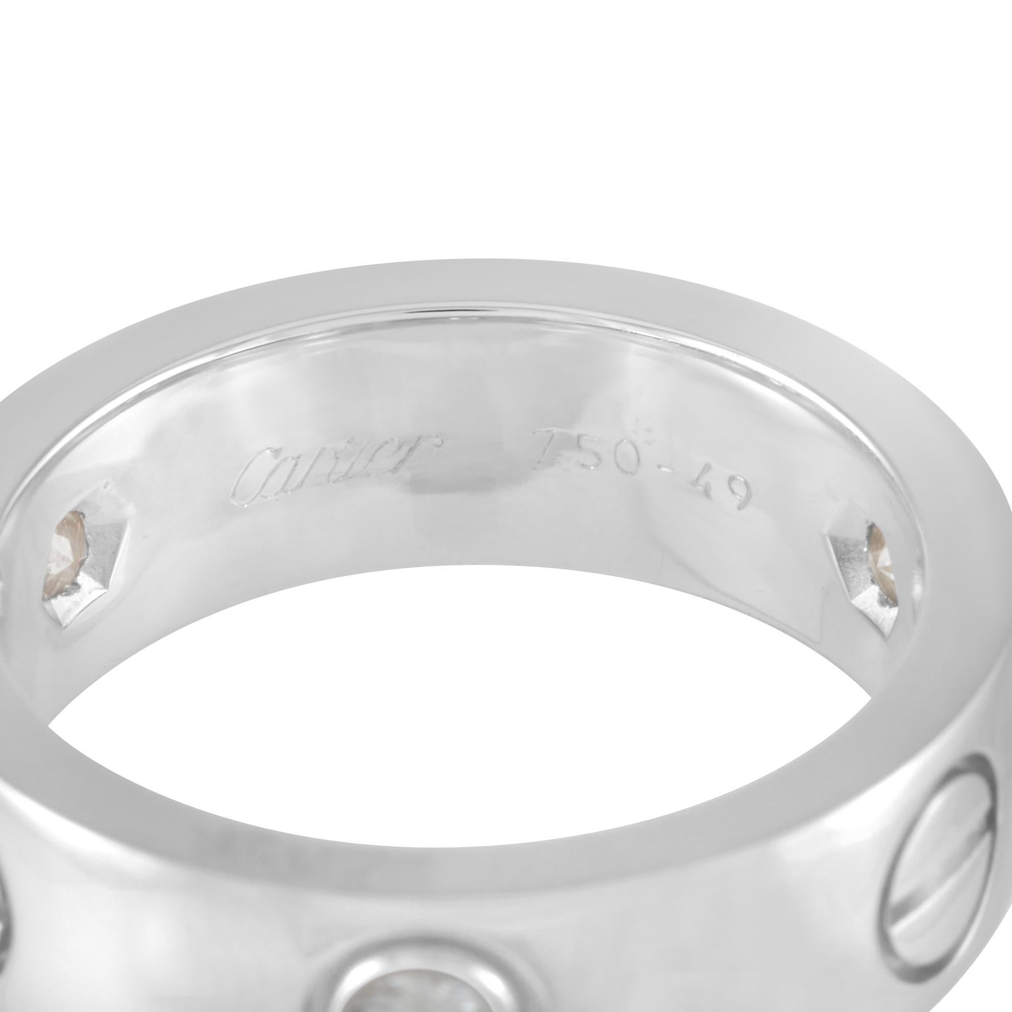 Cartier LOVE 18 Karat White Gold 3 Diamond Ring For Sale at 1stDibs cartier 750 ring 52833a