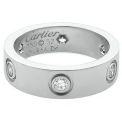 Cartier Love 18 Karat White Gold 6 Diamond Band Ring