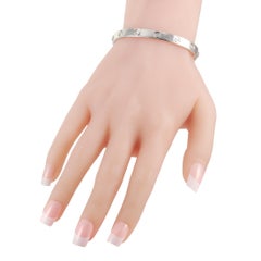 Cartier LOVE 18 Karat White Gold 6 Diamond Bangle Bracelet with Screwdriver