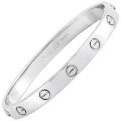 Cartier Love 18 Karat White Gold Bracelet with Screwdriver