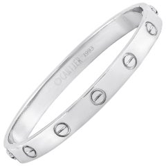 Cartier Love 18 Karat White Gold Bracelet with Screwdriver