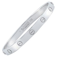 Cartier Love 18 Karat White Gold Bracelet with Screwdriver