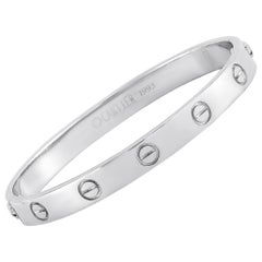 Cartier LOVE 18 Karat White Gold Bracelet with Screwdriver