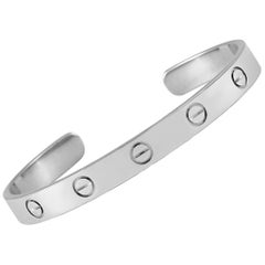 Cartier Love 18 Karat White Gold Cuff Bracelet