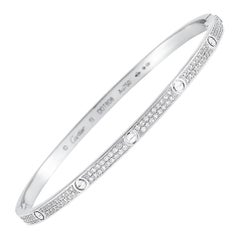 Cartier LOVE 18 Karat White Gold Diamond Bracelet