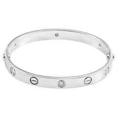 Cartier Love 18 Karat White Gold Six-Diamond Bracelet