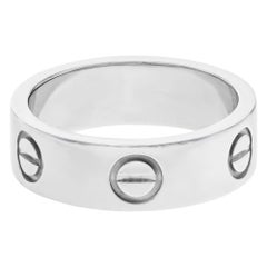 Cartier Love 18 Karat White Gold Unisex Band Ring