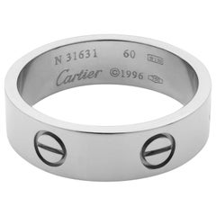 Cartier Love 18 Karat White Gold Unisex Band Ring