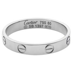 Cartier Love 18 Karat White Gold Wedding Band Small Model Ring