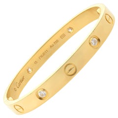 Bracelet Cartier Love en or jaune 18 carats avec 4 diamants