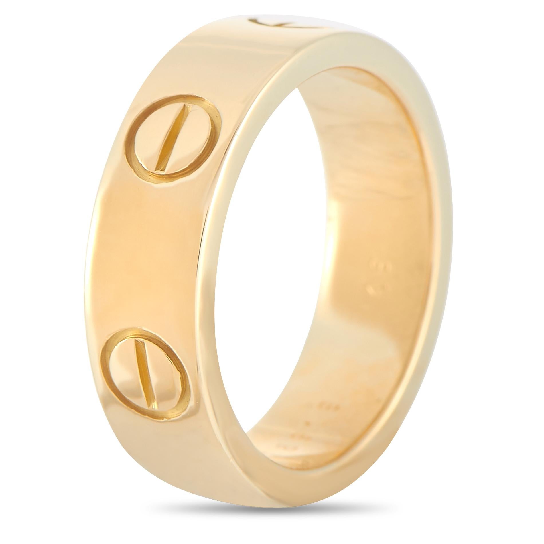Crafted from 18K Yellow Gold, this gorgeous band ring from Cartier's 