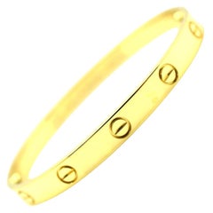 Cartier Love 18 Karat Yellow Gold Bangle Bracelet Authentic, E56680