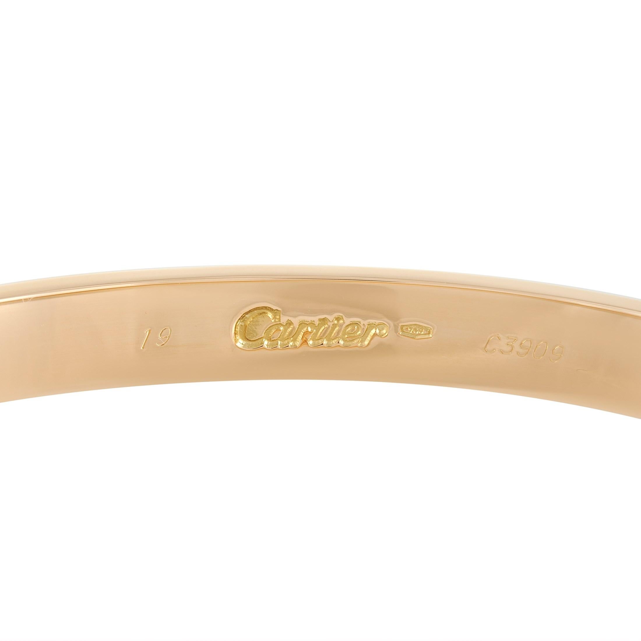 Women's Cartier Love 18 Karat Yellow Gold Bangle Bracelet