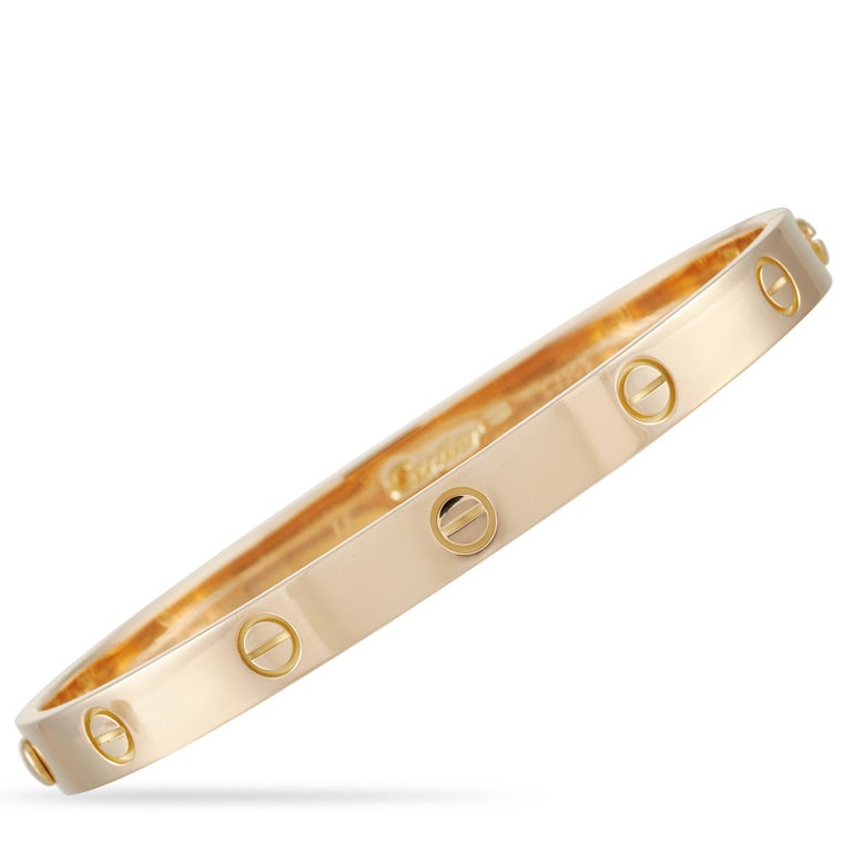 Cartier Love 18 Karat Yellow Gold Bangle Bracelet For Sale at 1stDibs