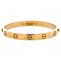 Cartier LOVE 18 Karat Yellow Gold Bangle Bracelet Size 16