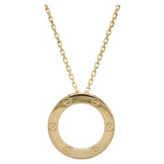 Cartier Love 18 Karat Gelbgold Anhänger Tropfen-Halskette Box & Papiere mit Anhänger