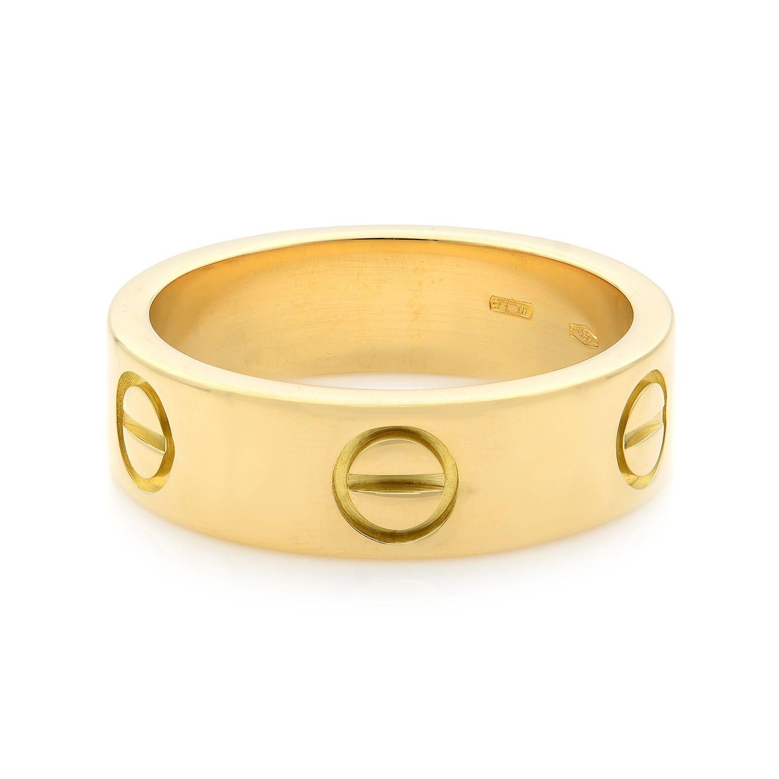 Cartier Love 18 Karat Yellow Gold Ring 