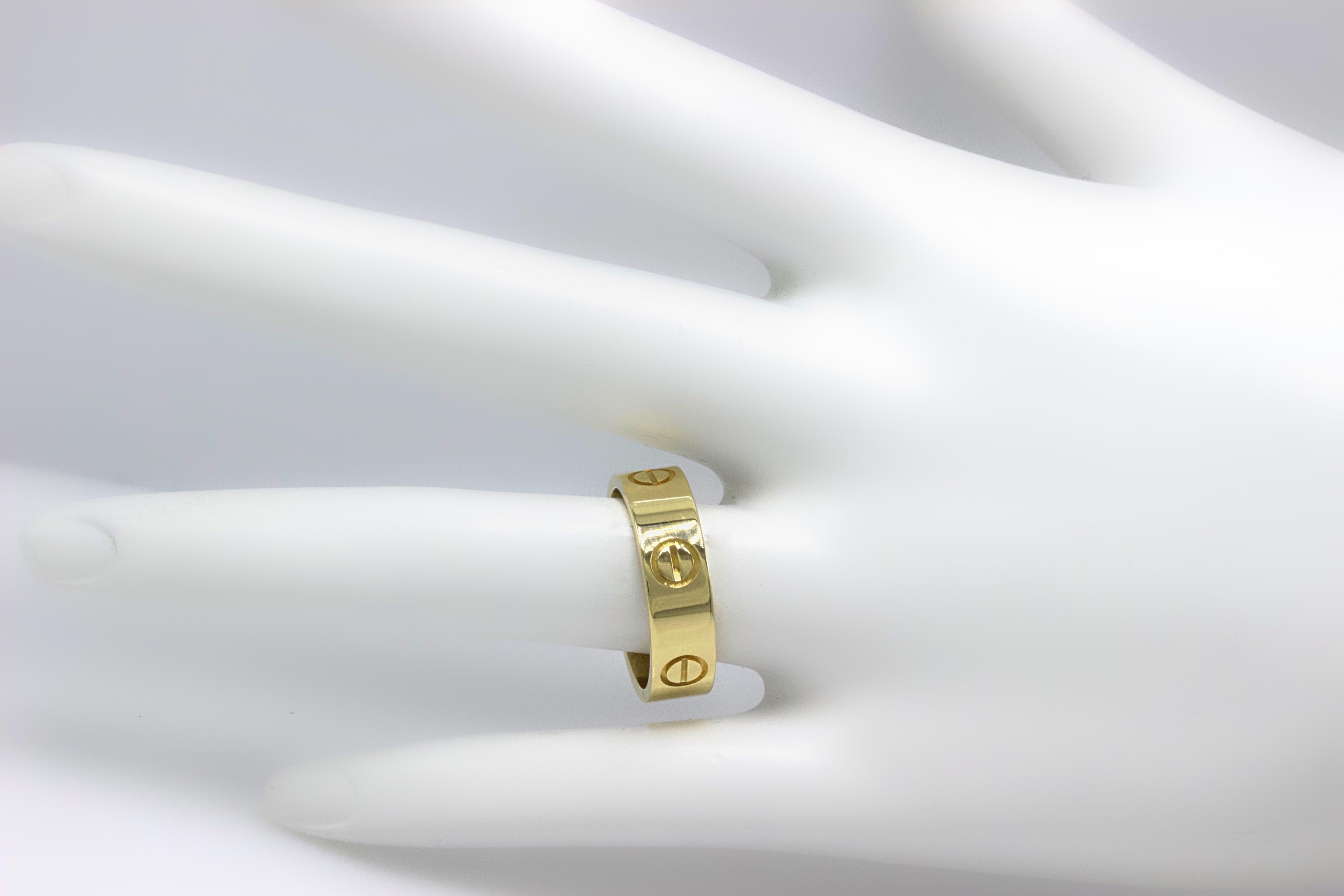 Cartier Love 18 Karat Gelbgold Ring Full Set Coa Box Quittung 1