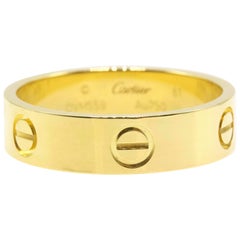 Cartier LOVE 18 Karat Yellow Gold Ring Full Set Coa Box Receipt
