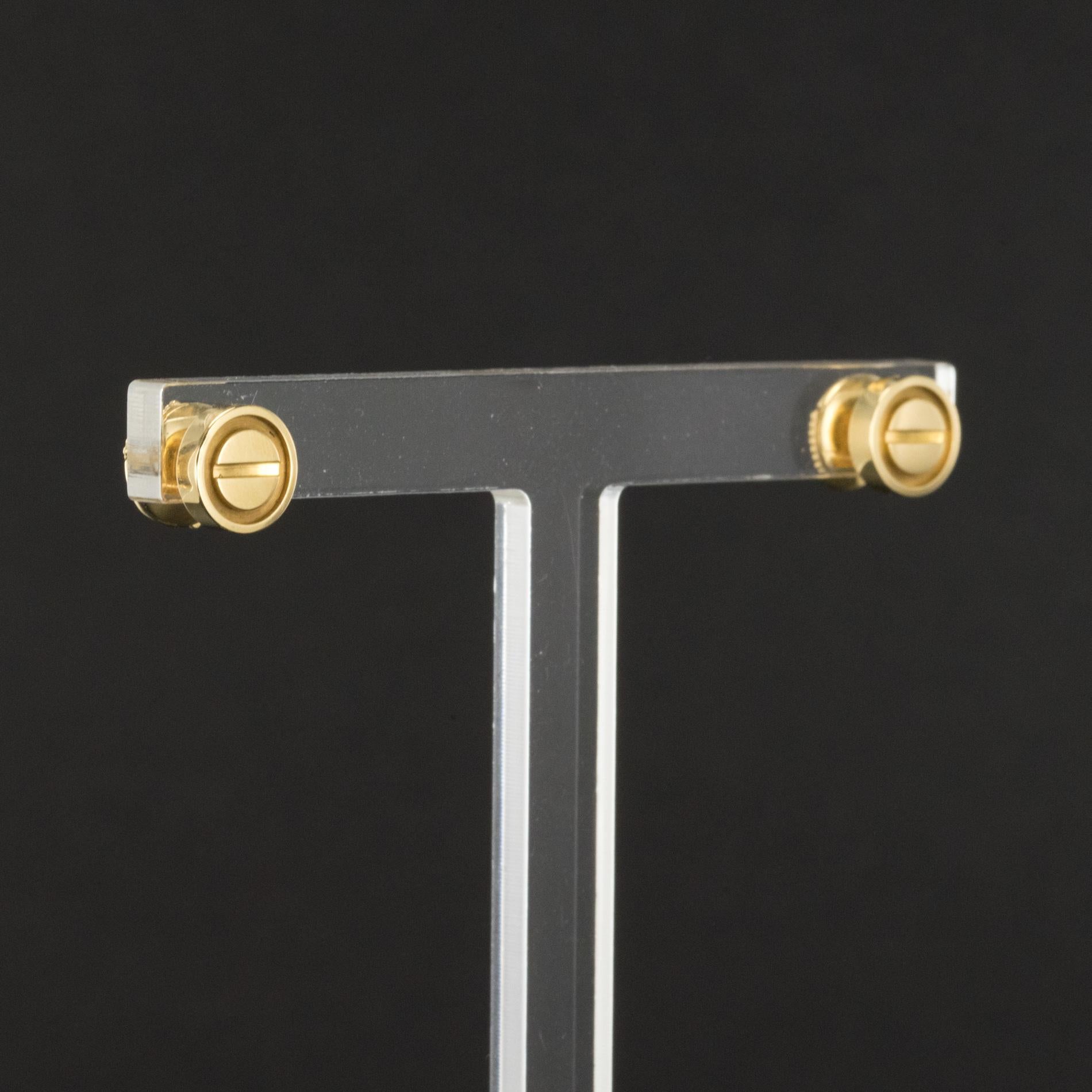 Women's or Men's Cartier Love 18 Karat Yellow Gold Stud Earrings