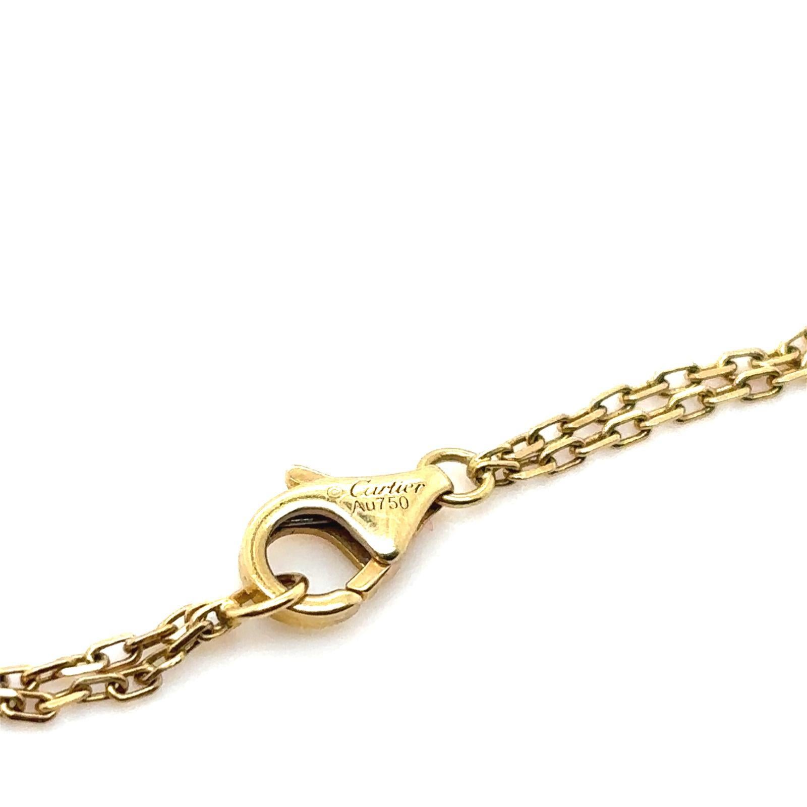 Women's Cartier Love 18 Karat Yellow Gold Two Diamond Bracelet For Sale