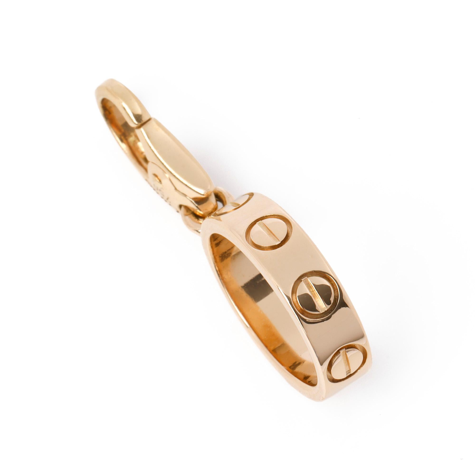 Contemporary Cartier Love 18ct Gold Charm Pendant