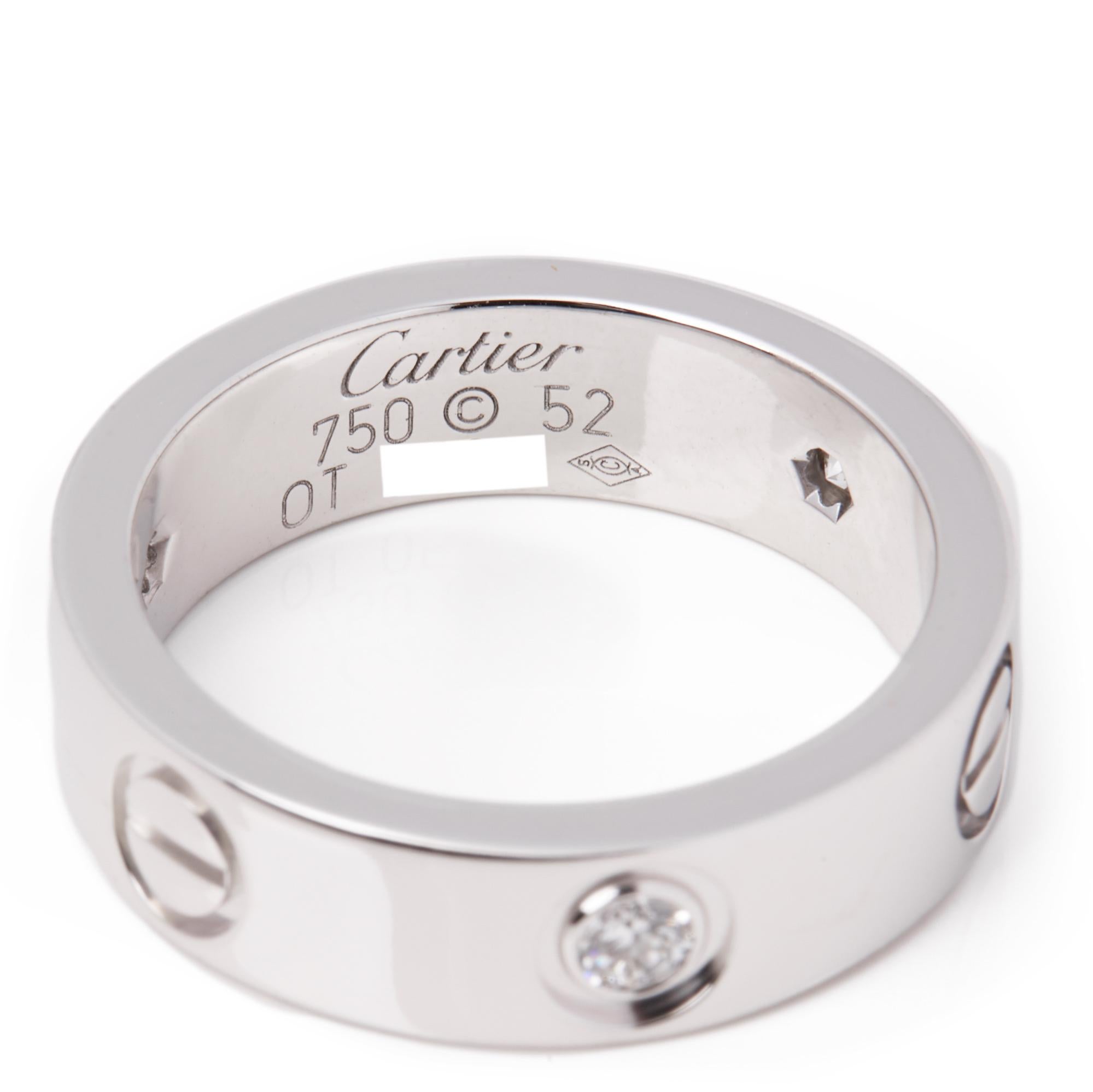 anillo cartier 750 love 52833a original