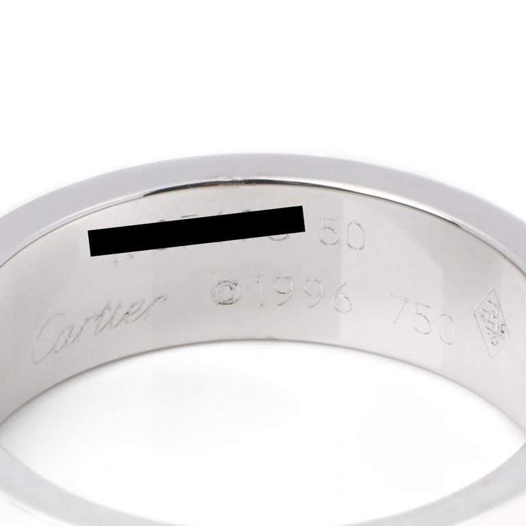 This ring by Cartier is from their Love collection and features their iconic screw detail set in 18ct white gold. UK ring size K. EU ring size 50. US ring size 5 1/4. Complete with Cartier certificate and Xupes presentation box. Our reference is