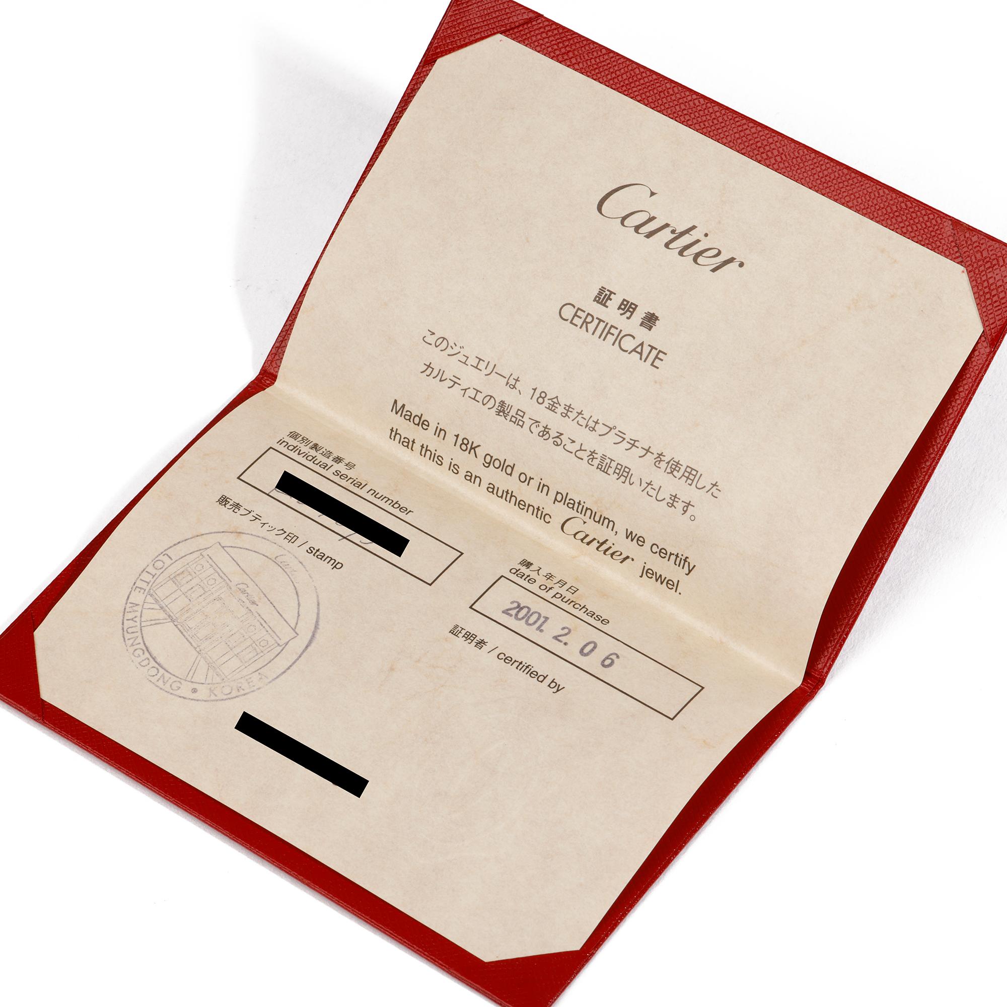 Cartier, bague Love en or blanc 18 carats  Excellent état - En vente à Bishop's Stortford, Hertfordshire