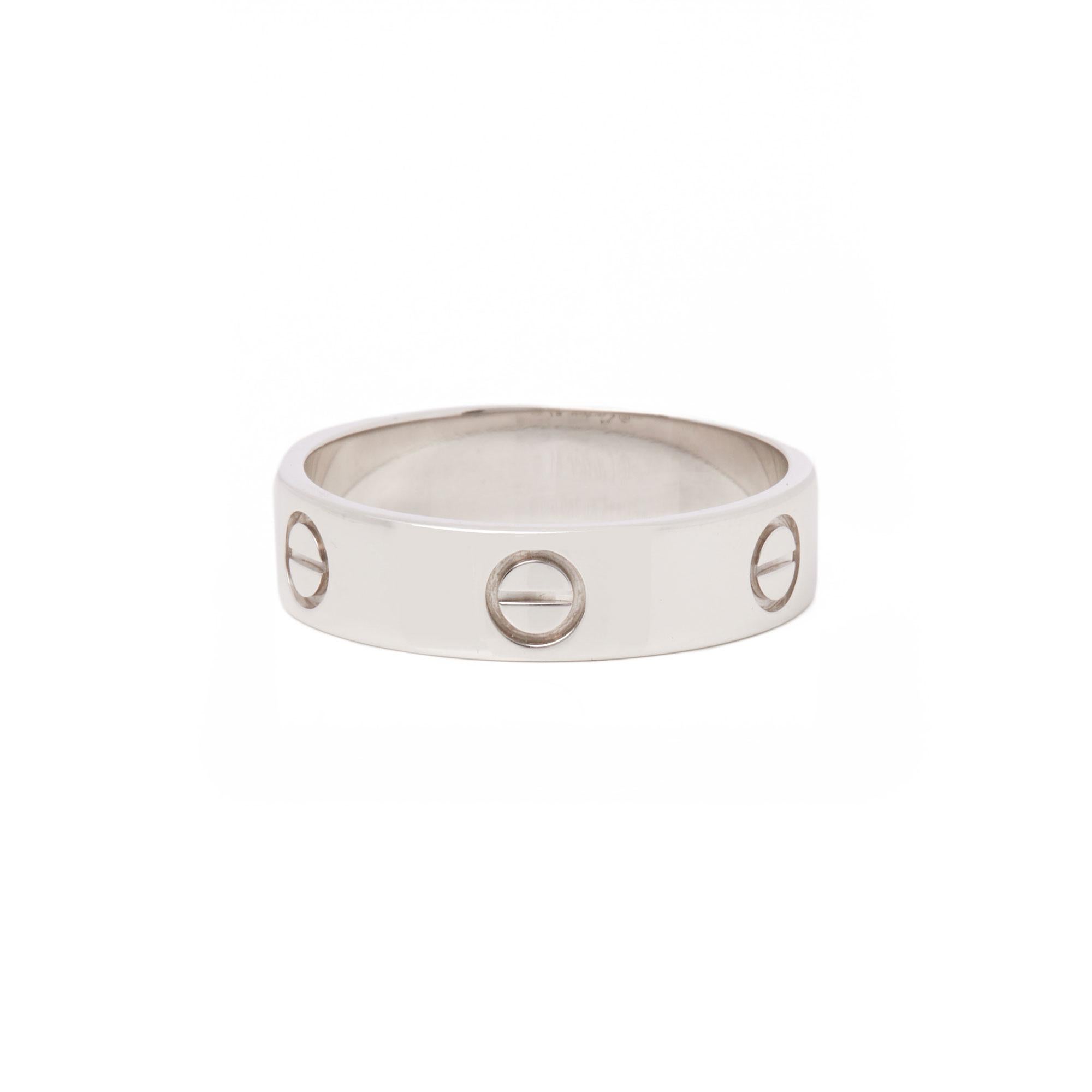 Cartier Love 18 Carat White Gold Band Ring 1