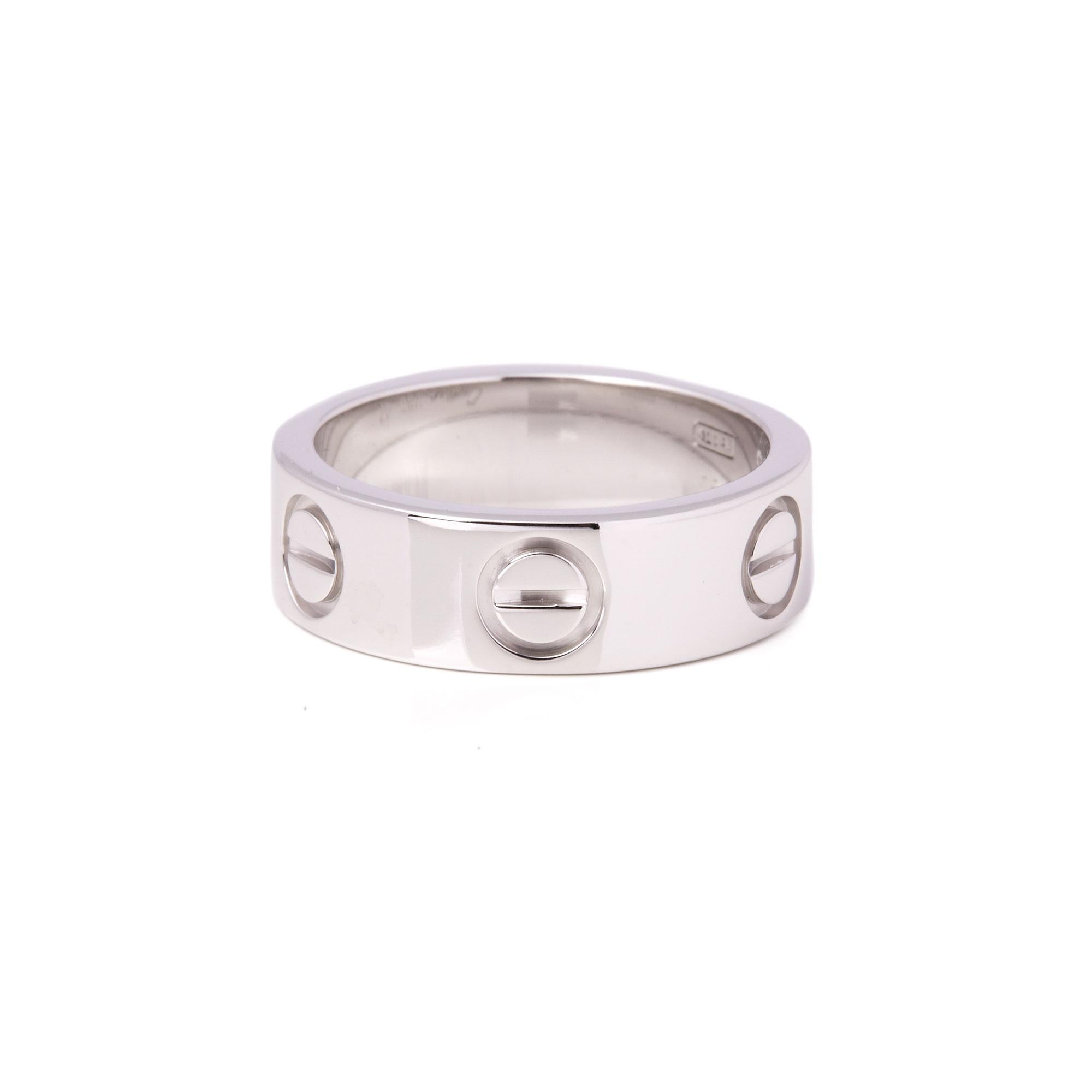 Cartier Love 18 Carat White Gold Band Ring 1