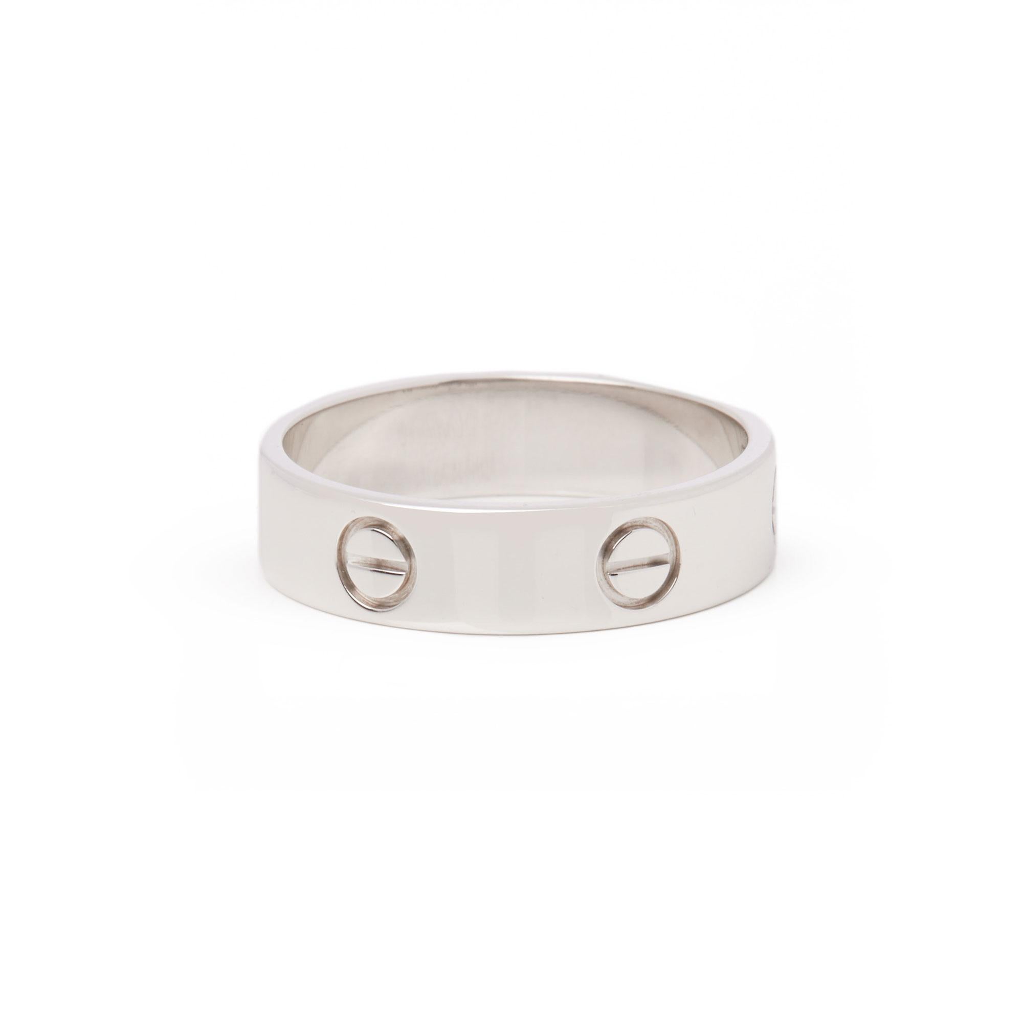 Cartier Love 18 Carat White Gold Band Ring 2