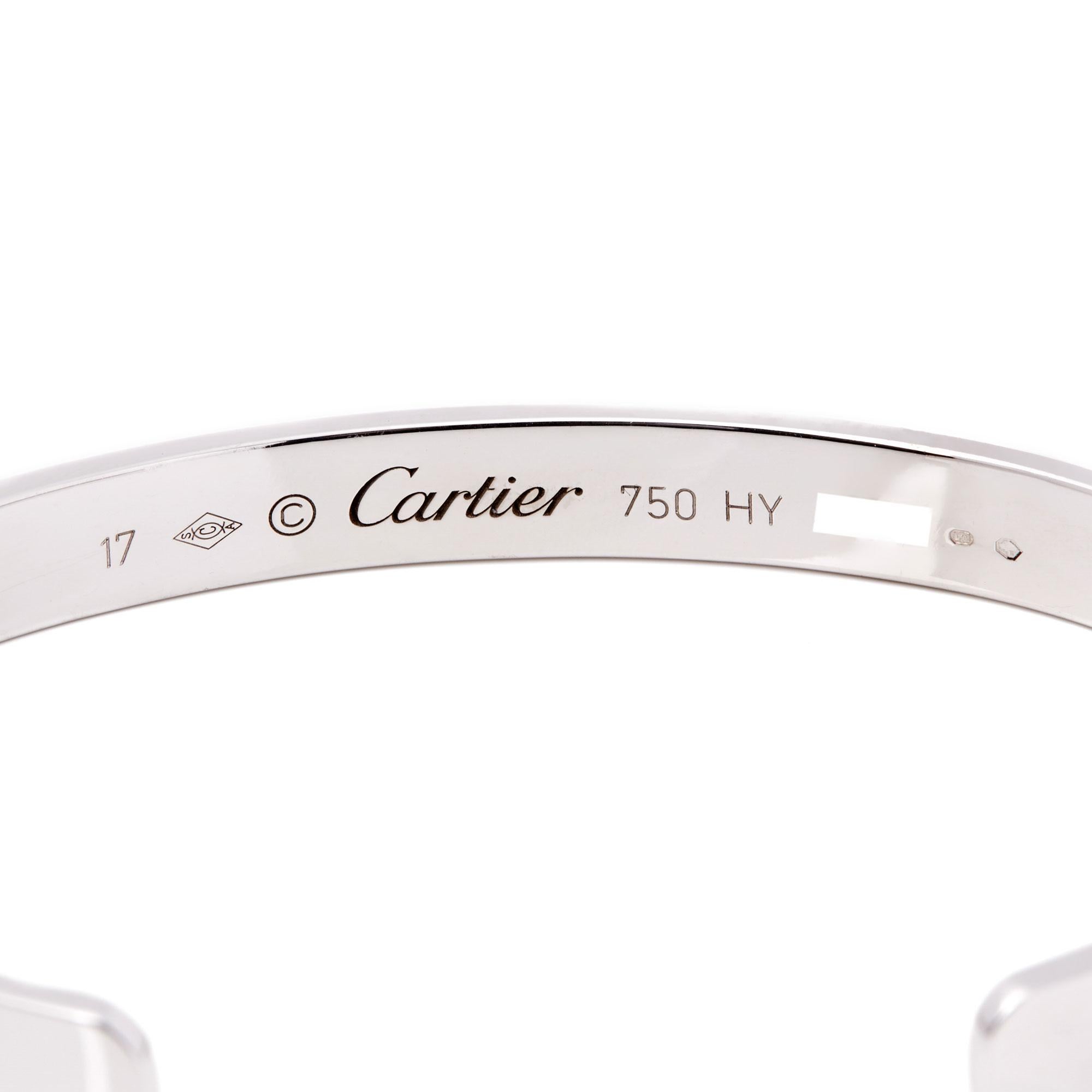 Cartier Love 18 Carat White Gold Cuff Bangle 1