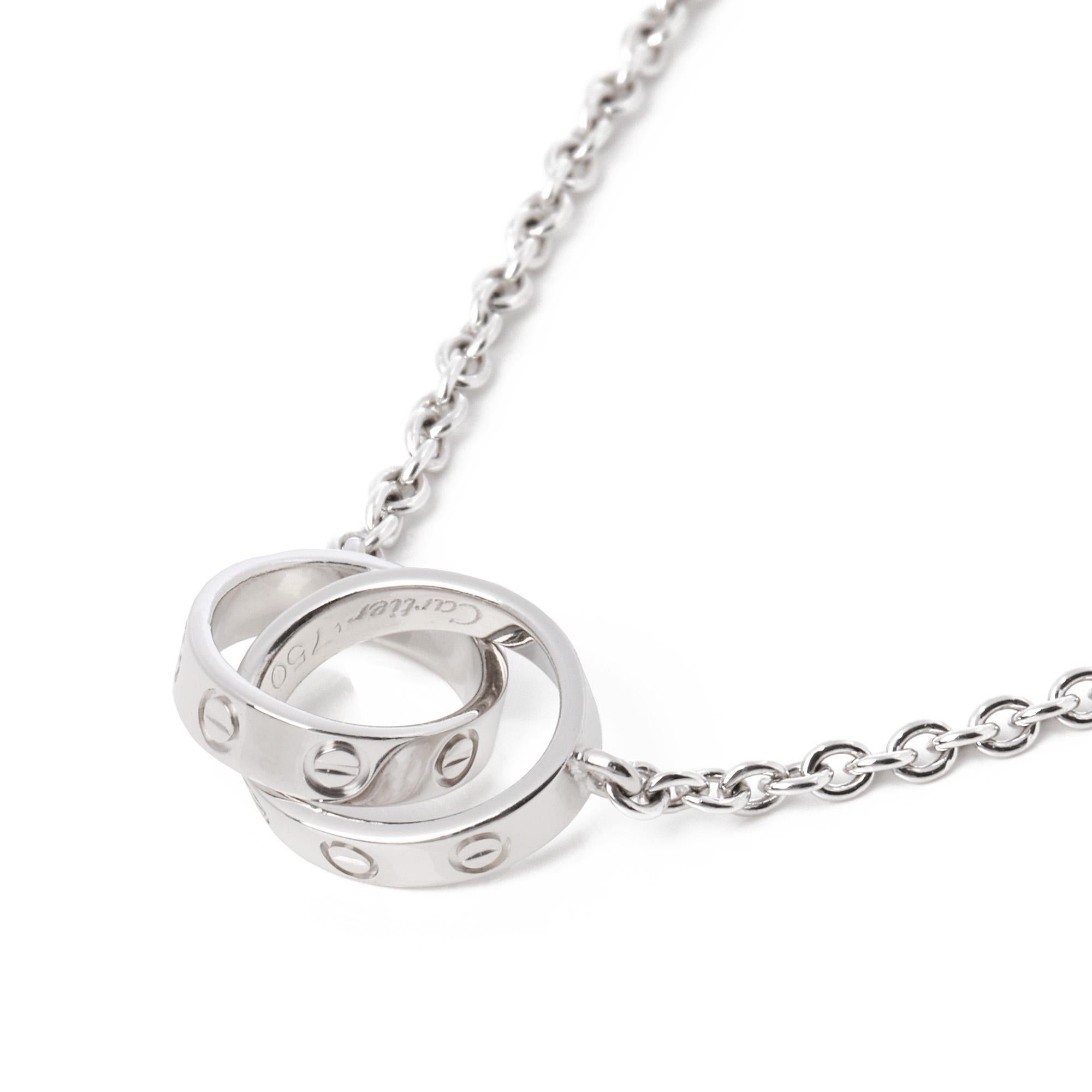 Cartier Love 18ct White Gold Necklace In Excellent Condition In Bishop's Stortford, Hertfordshire