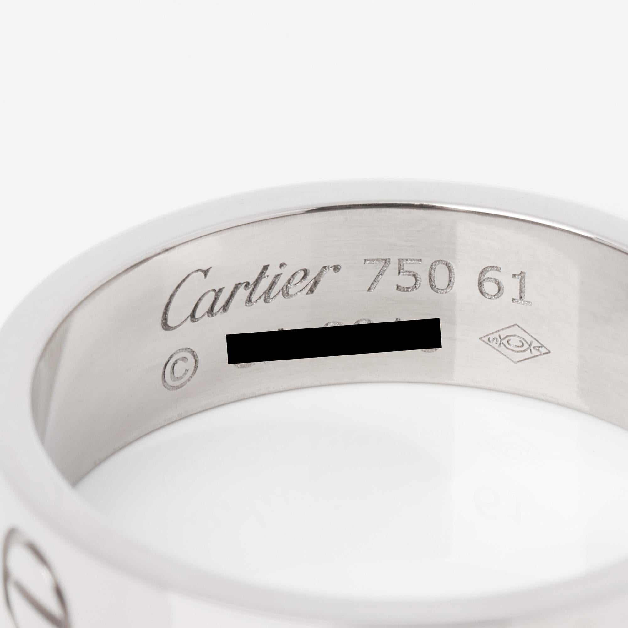 Contemporary Cartier Love 18ct White Gold Ring