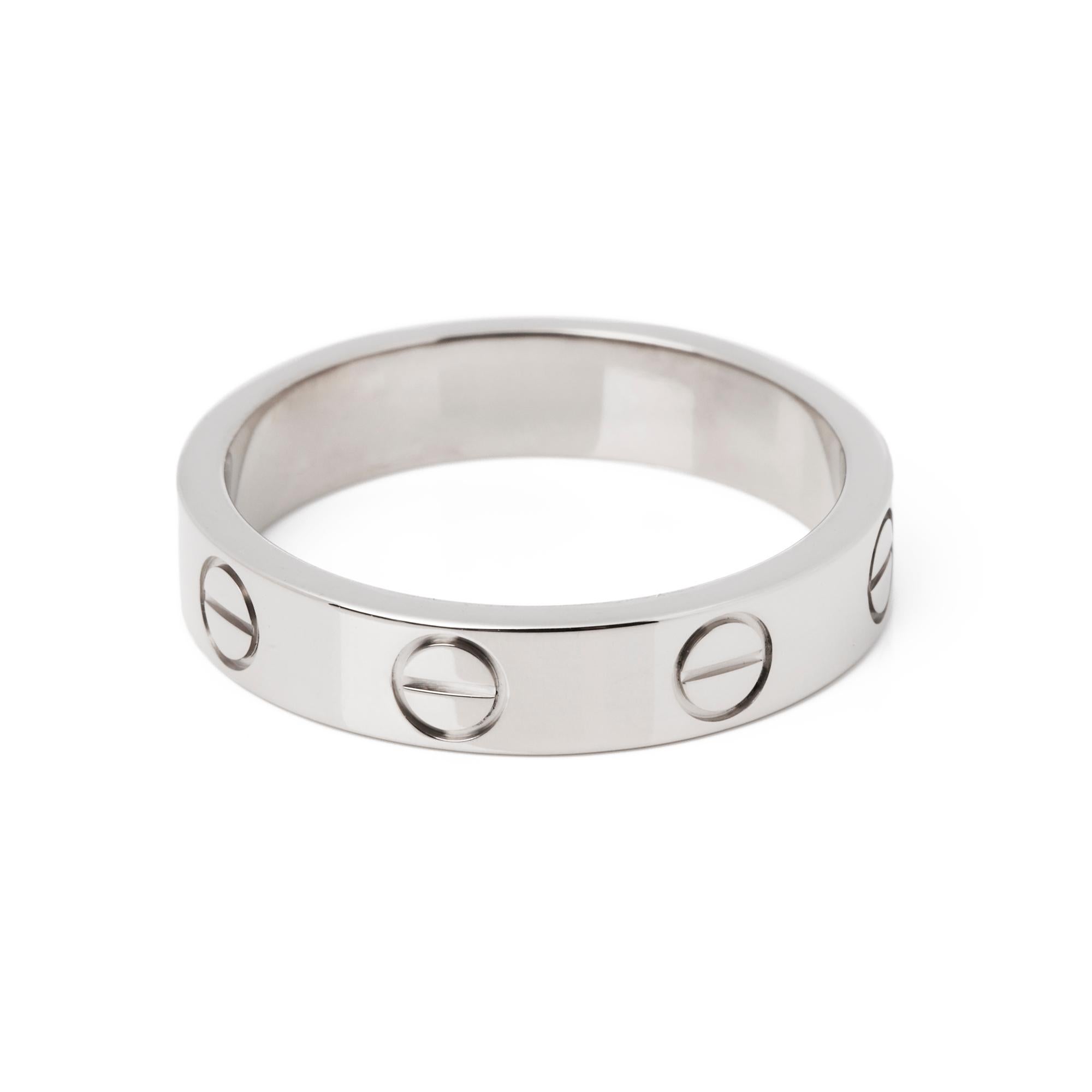 Contemporary Cartier Love 18ct White Gold Wedding Band