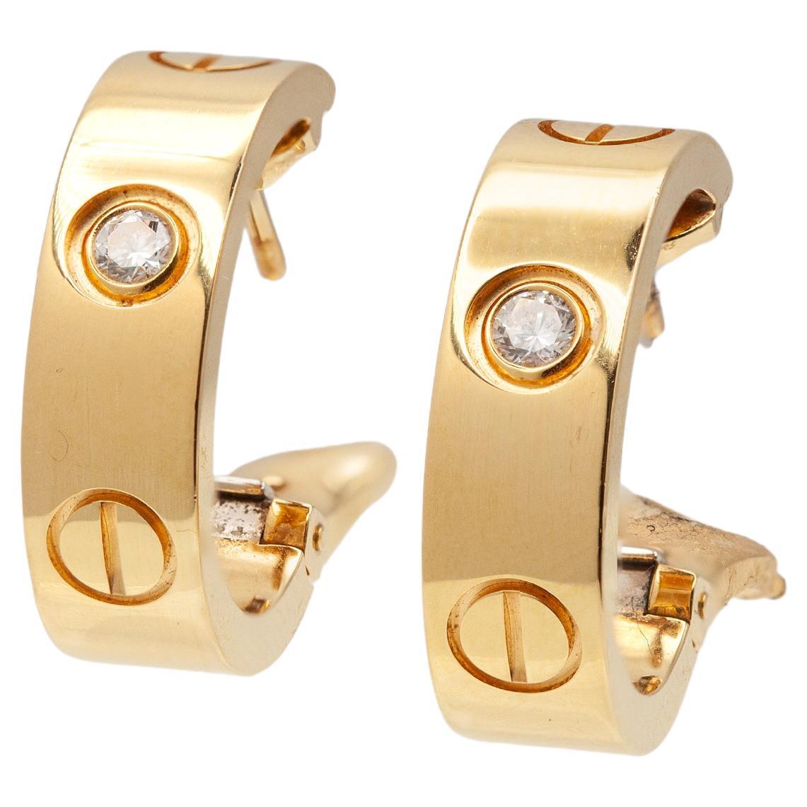 Boucles d'oreilles Love en or 18 carats et diamants de Cartier