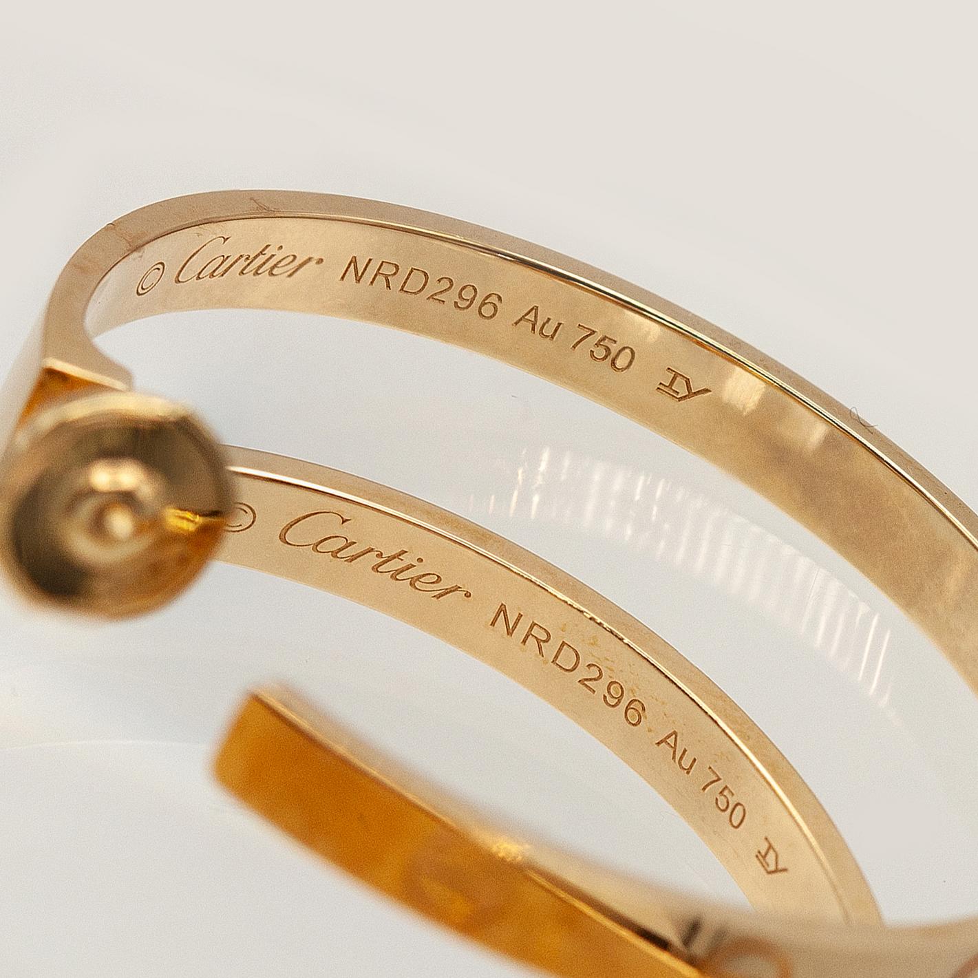 Boucles d'oreilles larges en or 18K Cartier Love en vente 2