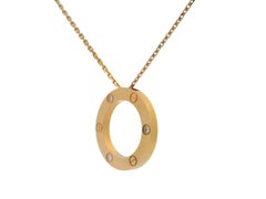 Cartier Love 18K Gold Necklace with Three Diamond