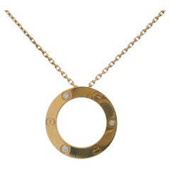 Cartier Love 18K Gold Necklace with Three Diamond