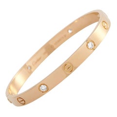 Cartier Love 18k Rose Gold 4 Diamond Bracelet
