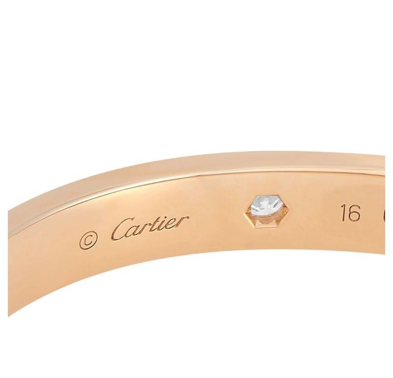 Cartier Bracelet Love en or rose 18 carats avec 4 diamants Excellent état - En vente à Southampton, PA