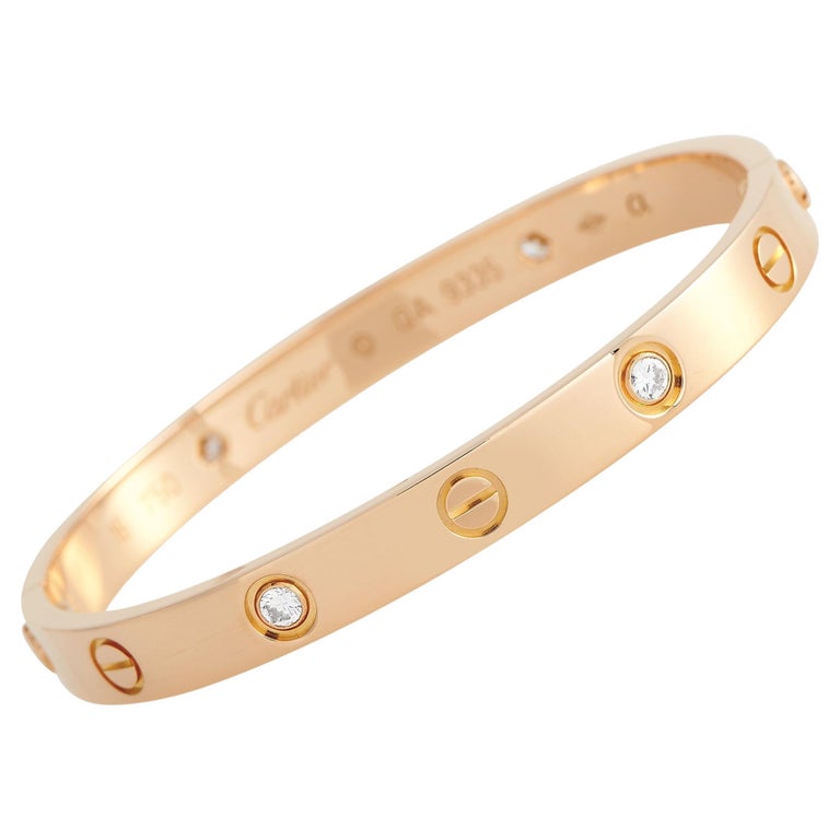 Cartier 'Love' Bracelet, 4 diamonds, 18K Rose Gold, #517132 – Beladora