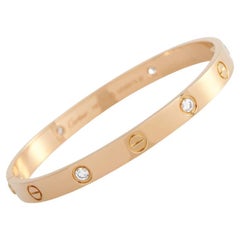Cartier Love 18k Rose Gold 4 Diamond Bracelet
