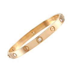 Cartier Love 18k Rose Gold 6 Diamond Bracelet