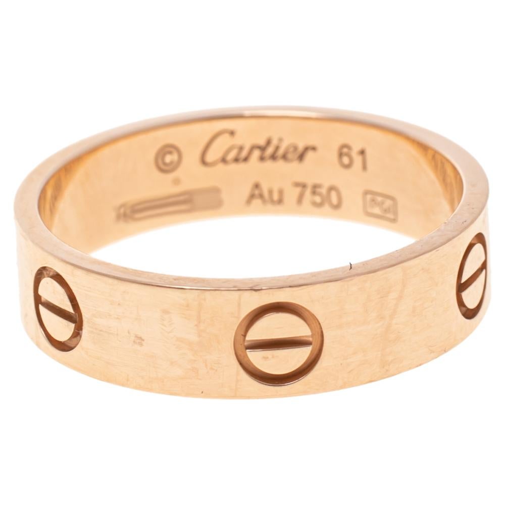 Cartier's Love band continues to be a favored choice when it comes to choosing a wedding or engagement ring and even as a special addition to one's collection. A ring version of the Love bracelet from the 1970s, this creation heralds the idea of