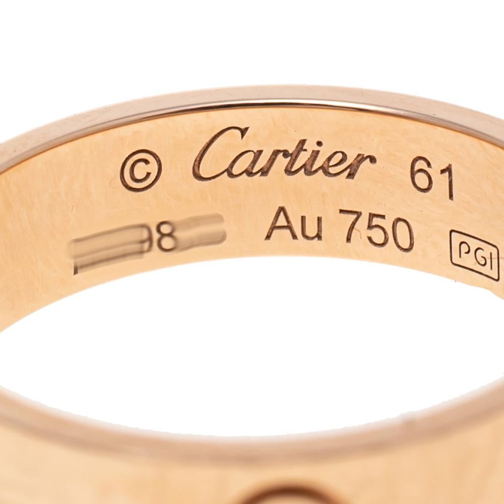 Women's Cartier Love 18K Rose Gold Band Ring 61