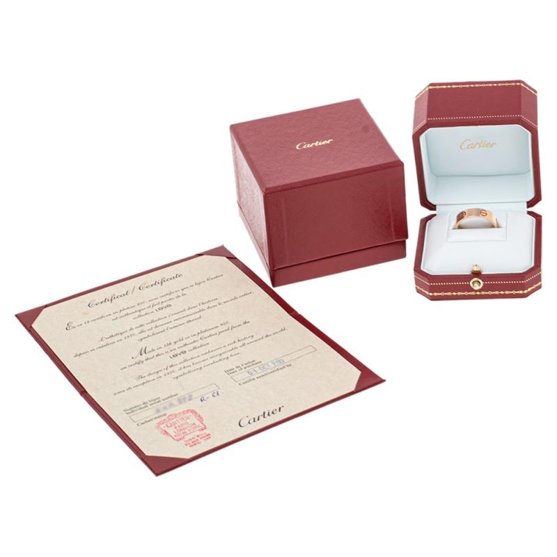 Cartier Love 18K Rose Gold Band Ring 61 1