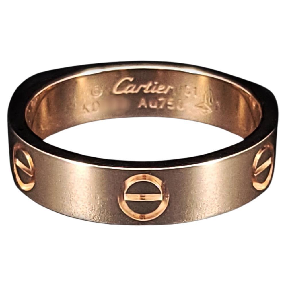 Cartier Love 18k Rose Gold Band Ring 61
